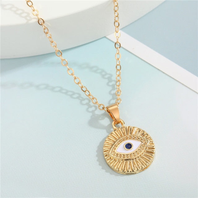 Crystal Turkish Evil Eye Necklace