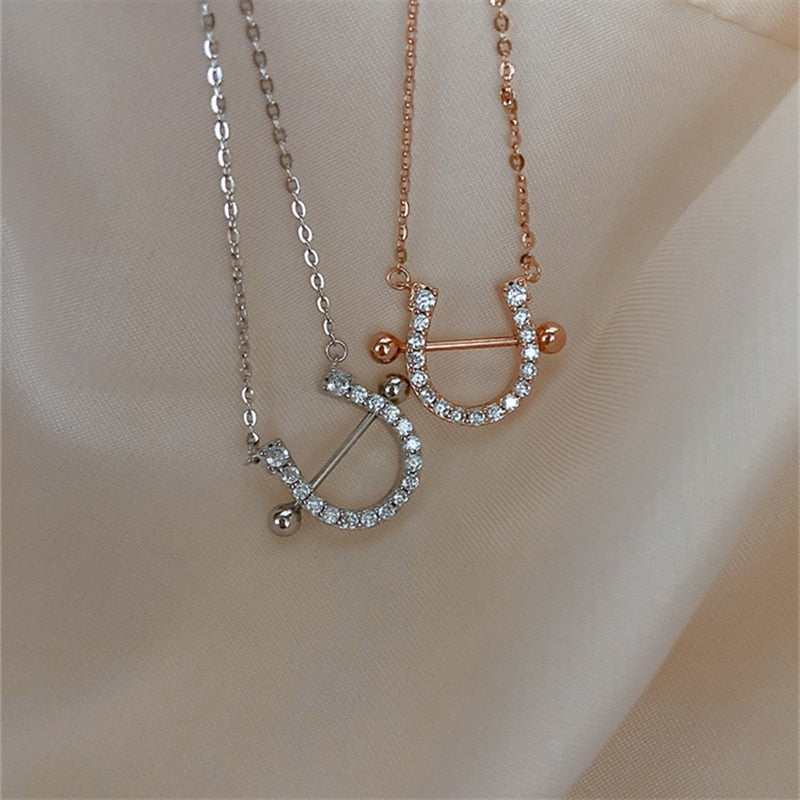 Horseshoe Necklace and Earrings