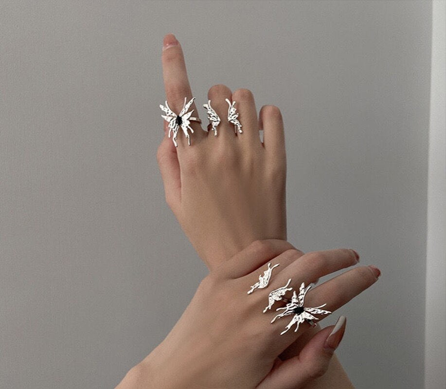 Sweet Cool Metal Butterfly Rings