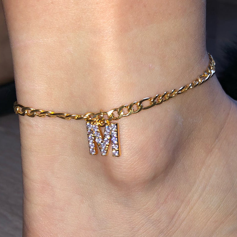 Tiny A-Z Initial Letter Anklets