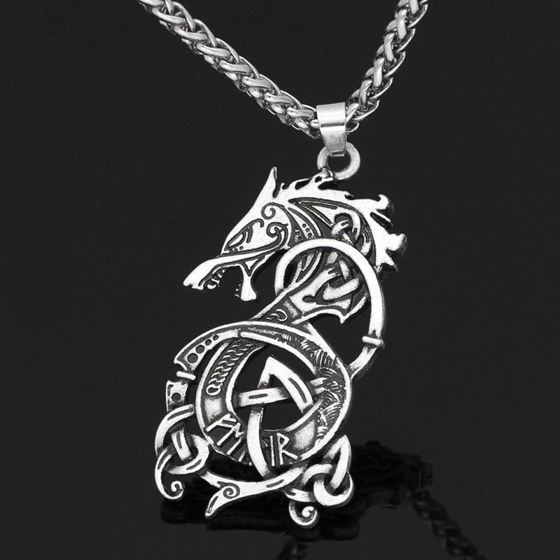 Viking Dragon Pendant Necklace