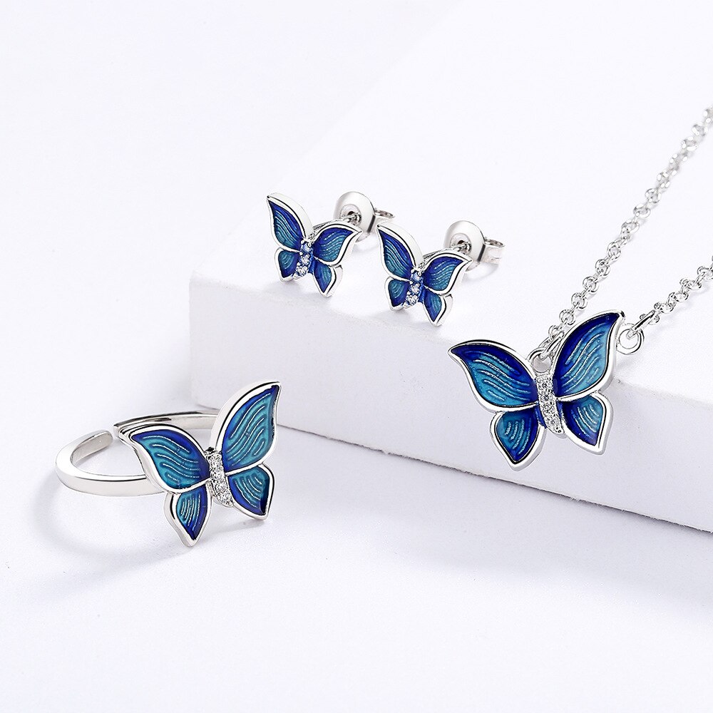 Micro-Enamel Butterfly Necklace